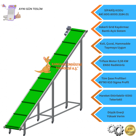 Inclined Conveyor 600x6000x3184 mm