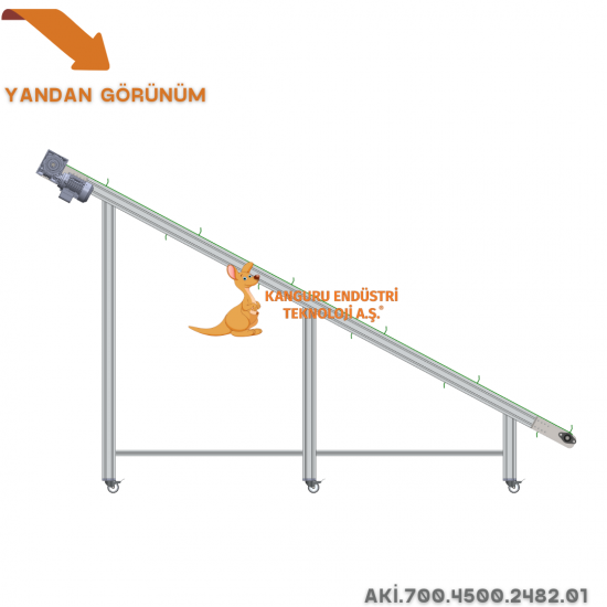 Inclined Conveyor 700x4500x2482 mm