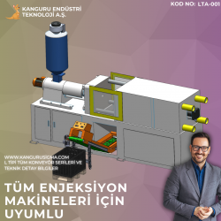 550x2280x1000 mm L Tipi Yeşil PVC Bantlı Konveyör