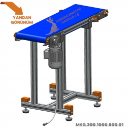 300x1000x800 mm Gıdaya Uygun Mavi Bantlı Konveyör