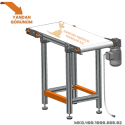 400x1000x800 mm Gıdaya Uygun Beyaz Bantlı Konveyör