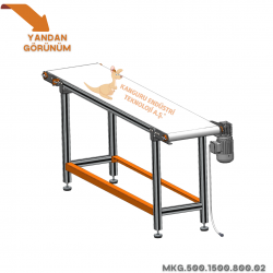 500x1500x800 mm Gıdaya Uygun Beyaz Bantlı Konveyör