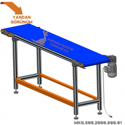 500x2000x800 mm Gıdaya Uygun Mavi Bantlı Konveyör