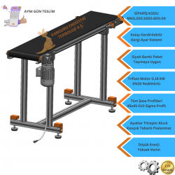 200x1500x800 mm Food-Grade White Belt Conveyor