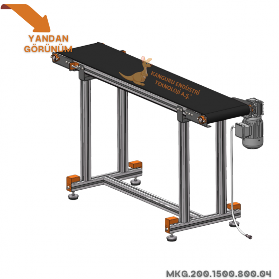 200x1500x800 mm Food-Grade White Belt Conveyor