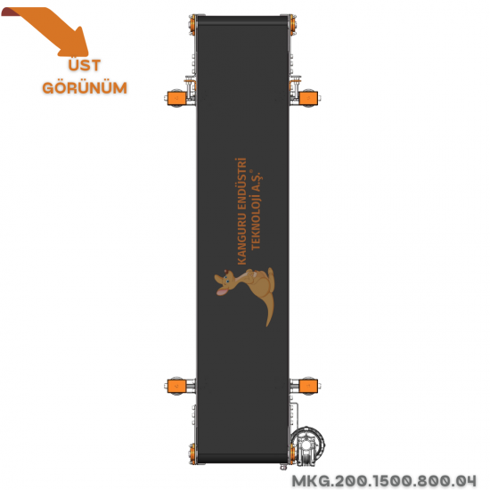 200x1500x800 mm Food-Grade White Belt Conveyor