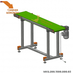 200x1500x800 mm Food-Grade White Belt Conveyor