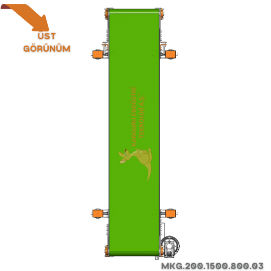 200x1500x800 mm Food-Grade White Belt Conveyor