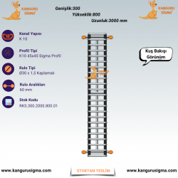 300x2000x800 mm Ø30 Avare Rulolu Konveyör