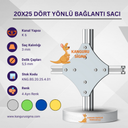 20x25 Dört Yönlü Bağlantı Sacı