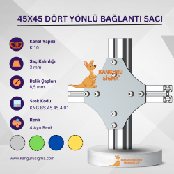 45x45 Dört Yönlü Bağlantı Sacı