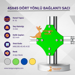 45x45 Dört Yönlü Bağlantı Sacı