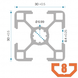 30x30 Süper Light Sigma Profil K8