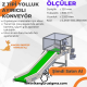 320.2550.800 mm Z Tipi Yeşil PVC Bantlı Konveyör Yolluk Ayırıcılı