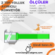 320.2550.800 mm Z Tipi Yeşil PVC Bantlı Konveyör Yolluk Ayırıcılı
